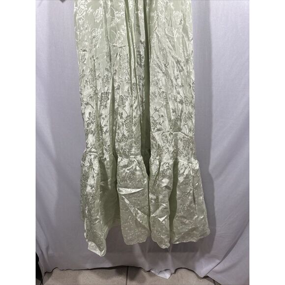 NEW byTiMo [ Large ] Floral Jacquard Long Sleeve‎ Maxi Dress in Pistachio Green - Picture 15 of 16